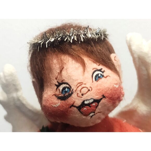 Annalee 1994 Naughty Angel Christmas Doll Red w/ Black Eye 7" MISSING SLINGSHOT - Picture 3 of 8
